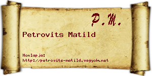 Petrovits Matild névjegykártya